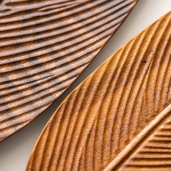 Eco Friendly Walnut Leaf Dinner Plates Natural Tableware
