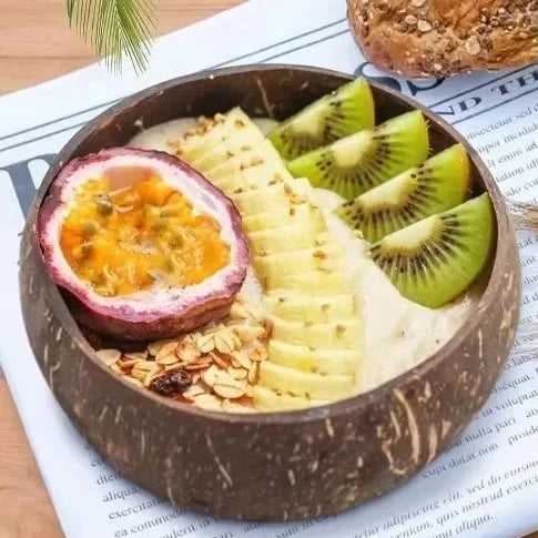 Handmade Coconut Shell Bowl And Spoon Set For Natural Kitchen Serving