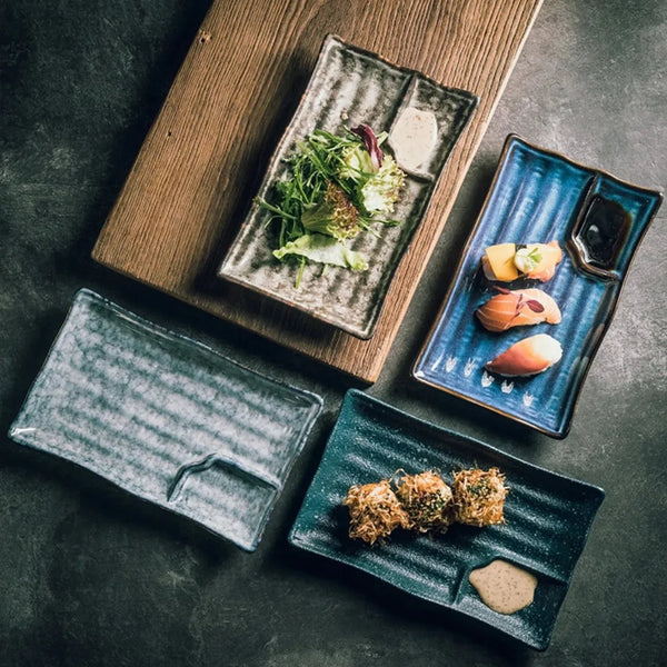 Artisan Ceramic Sushi Plates Elegant Handcrafted Dinnerware Set