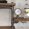 Industrial Floating Bar Shelf Wall Mounted Wood And Metal Rack