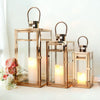 Elegant Outdoor Candle Lanterns 3 Piece Set For Patio Garden Decor