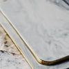 Elegant Gold Trim Marble Cutting Board For Kitchen Food Prep And Serving