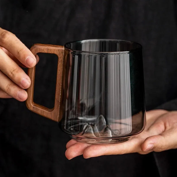Crystal Summit Mountain Peak Heat Resistant Glass Mug For Coffee And Tea