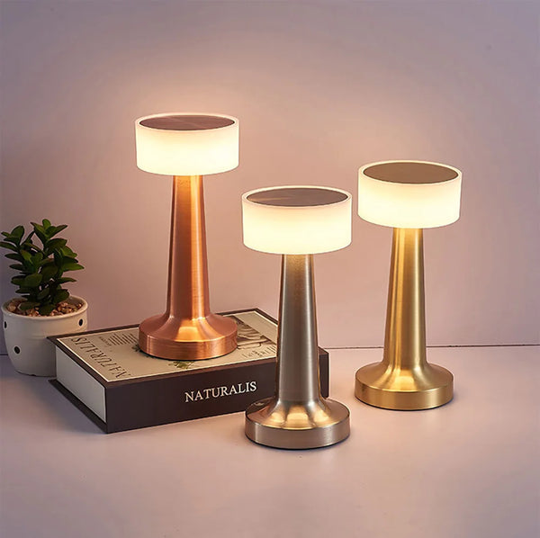 Modern Chrome Table Lamp For Bedroom Nightstand Desk Lighting