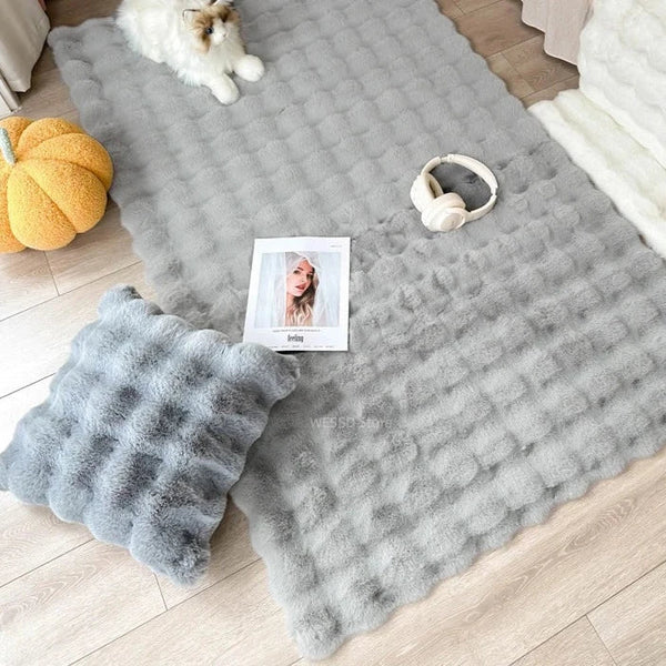 Premium Soft Rabbit Faux Fur Carpet Luxury Plush Floor Rug Home Decor