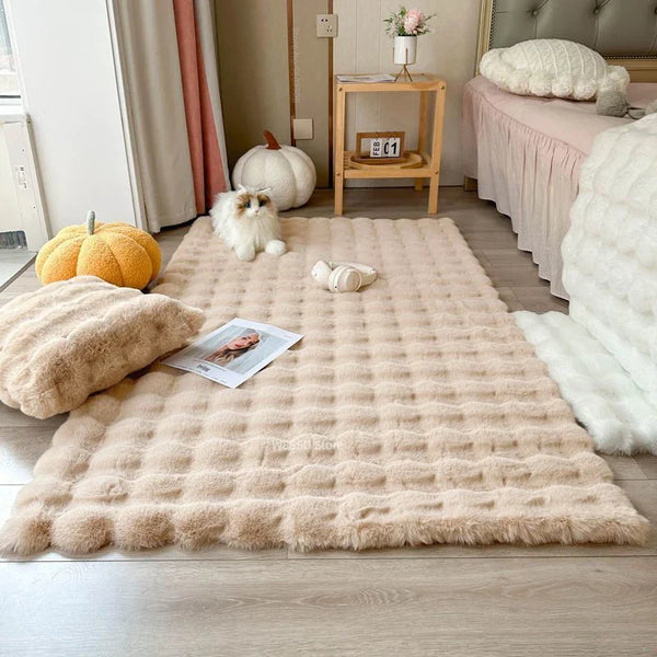Premium Soft Rabbit Faux Fur Carpet Luxury Plush Floor Rug Home Decor