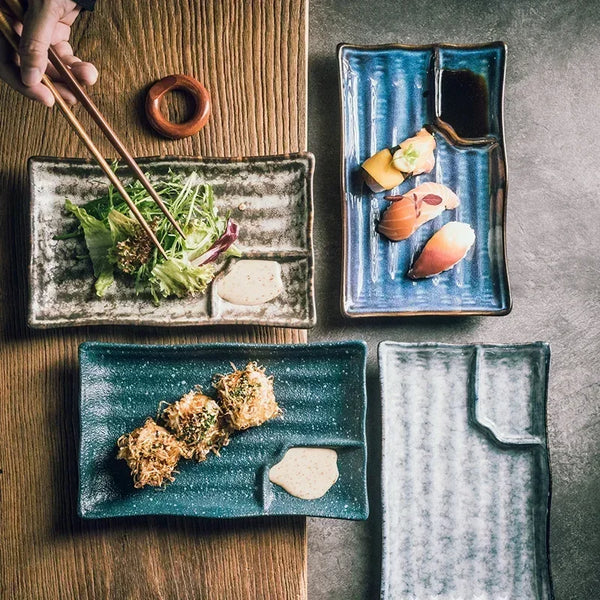 Artisan Ceramic Sushi Plates Elegant Handcrafted Dinnerware Set