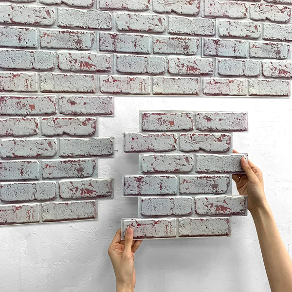 Peel And Stick Faux Brick Wall Panels 3D PVC Waterproof Decor Tiles
