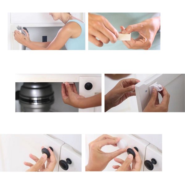 Premium Magnetic Cabinet Locks for Child Safety Four Pack