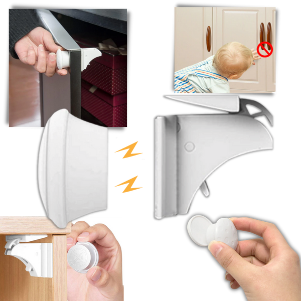 Premium Magnetic Cabinet Locks for Child Safety Four Pack
