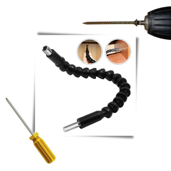 Flexible Drill Bit Holder For Tight Spaces With Extended Reach