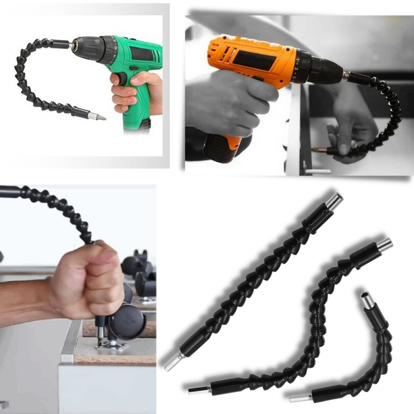 Flexible Drill Bit Holder For Tight Spaces With Extended Reach