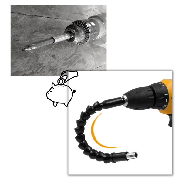 Flexible Drill Bit Holder For Tight Spaces With Extended Reach