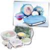 Six Silicone Stretch Lids for Fresh Food Storage and Space Saving