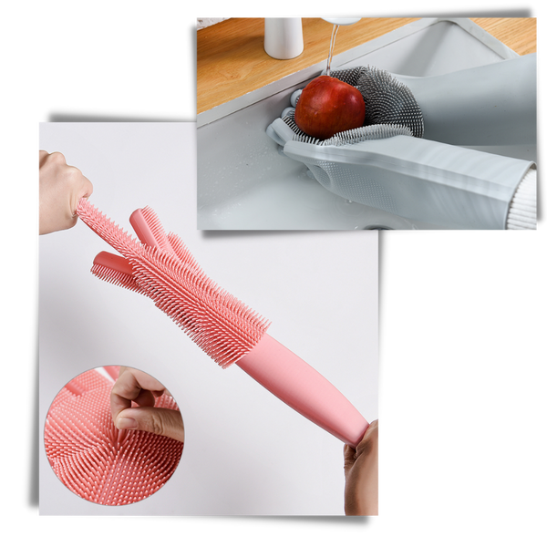 Heat-Resistant Non-Slip Silicone Gloves for Dishwashing and Cleaning