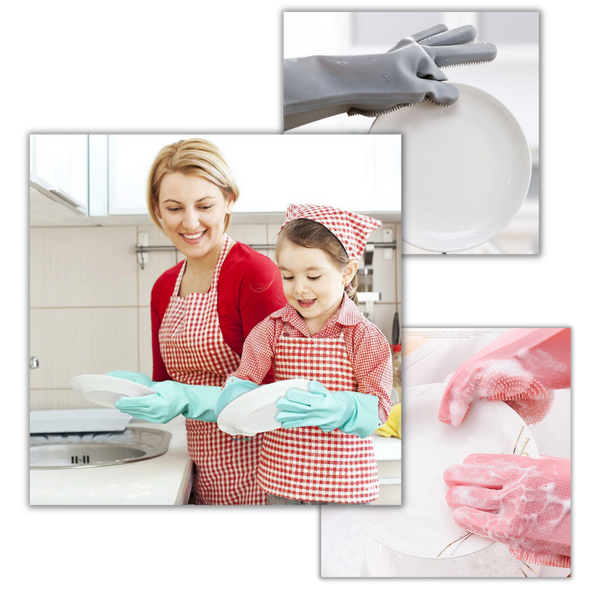 Heat-Resistant Non-Slip Silicone Gloves for Dishwashing and Cleaning