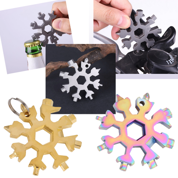 Stainless Snowflake Pocket Multitool With 18 Functions For Everyday Carry