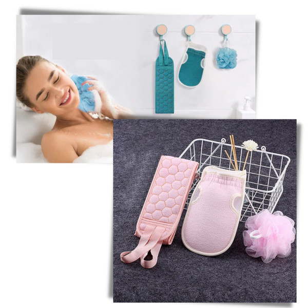 Premium Back Scrubber Bath Kit for Exfoliation and Circulation
