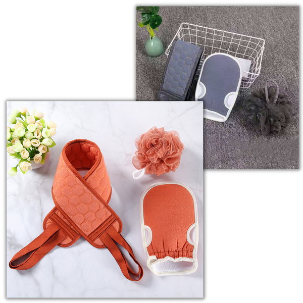 Premium Back Scrubber Bath Kit for Exfoliation and Circulation