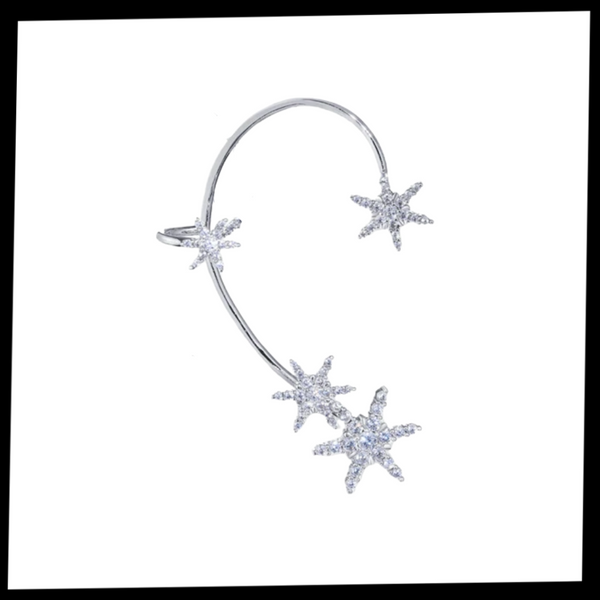 Zirconia Star Clip On Earrings All Day Comfort Hypoallergenic