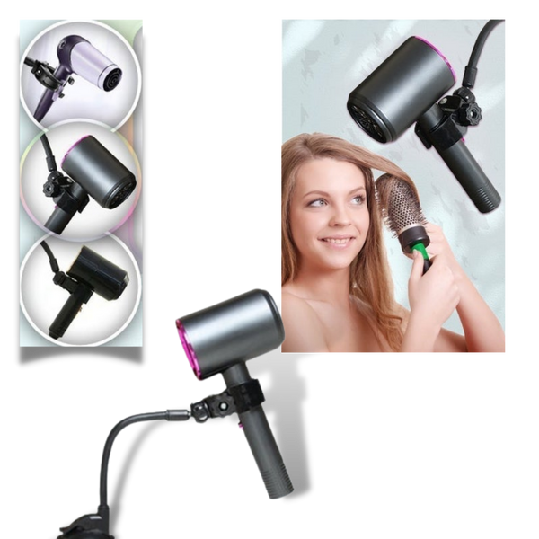Hair Dryer Mount With Hands Free Operation For Smooth Blowouts