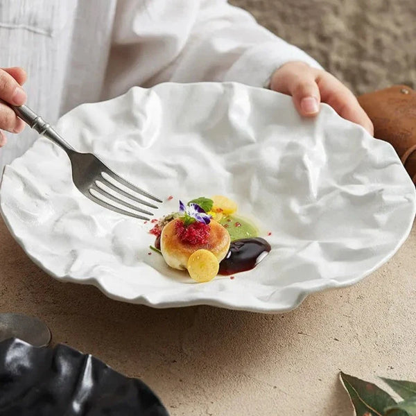 Coastal Tidal Ripple Decorative Serving Bowl For Elegant Dining