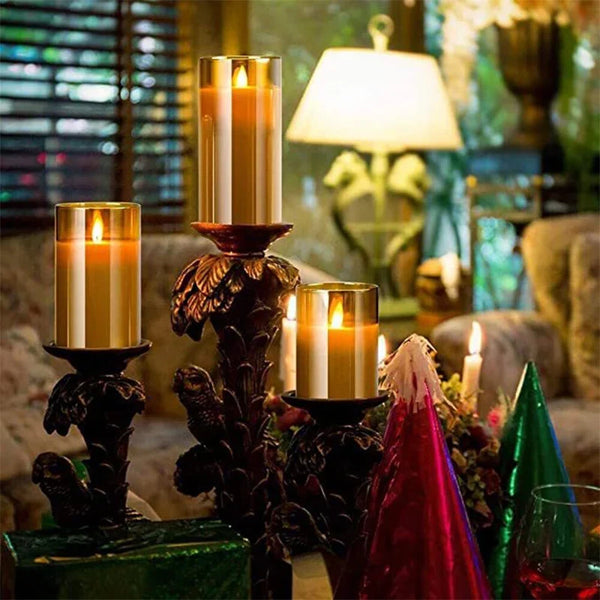 Flameless Candle 3 Piece Set With Remote And Automatic Timer