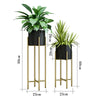 Elegant Metal Planters 2 Piece Set Indoor Outdoor Garden Decor