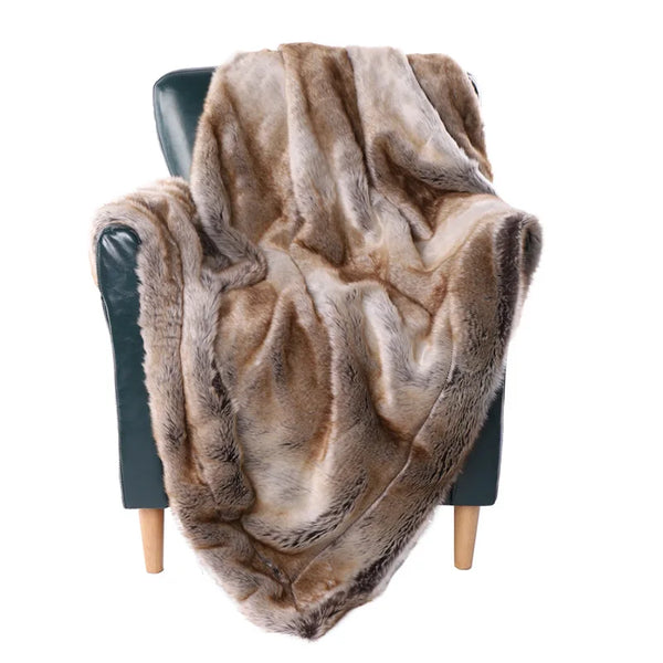 Luxury Mink Faux Fur Throw Blanket Soft Warm Cozy Living Room Decor