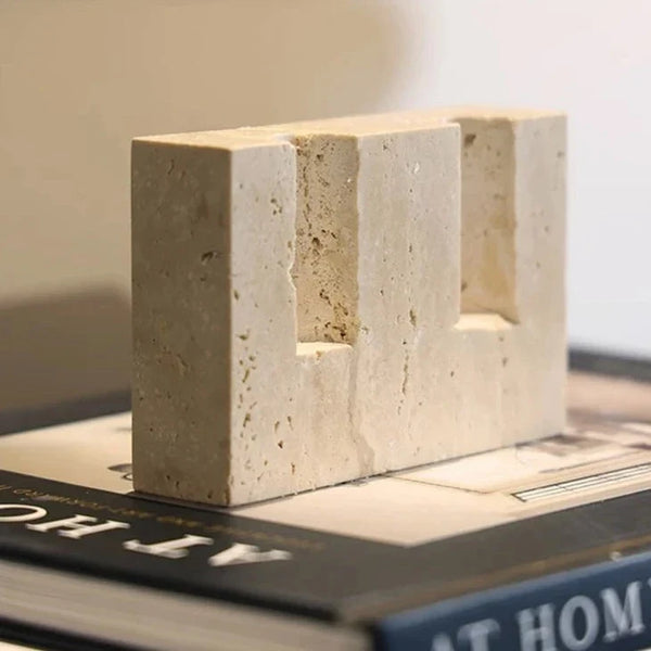 Natural Travertine Candle Holder For Elegant Home Table Decor