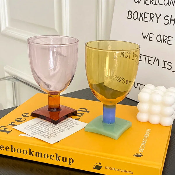 Charmed Colorblock Glass Goblet