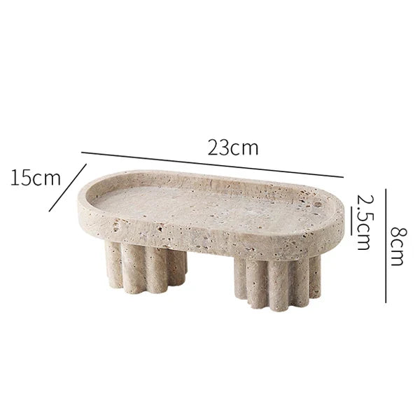 Faux Travertine Decorative Stands For Home Shelf Vase And Plant Display