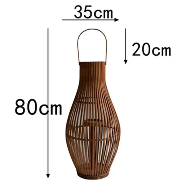 Indoor Outdoor Flameless Candlestick Floor Lantern With Flickering Led