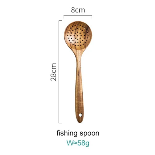 Premium Acacia Wood 8 Piece Cooking Kitchen Utensil Set