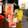 Clear Ribbed Glass Water Juice Cocktail Glasses 4 Piece Set
