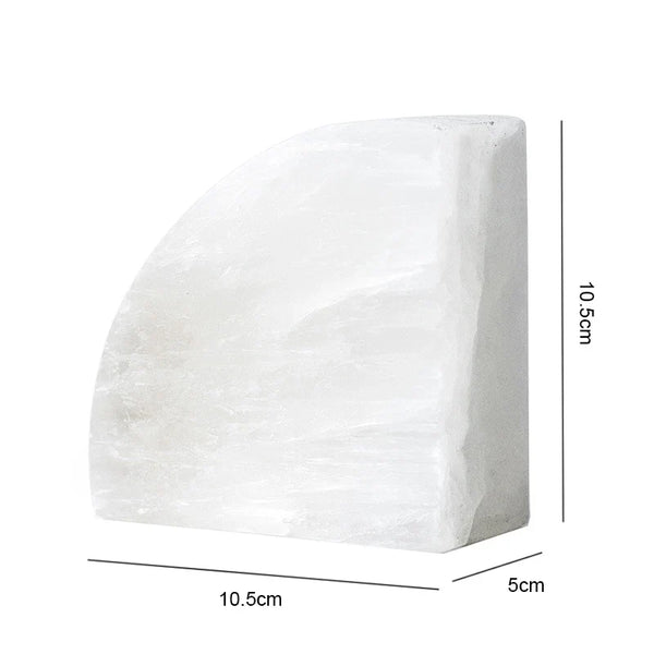 Elegant White Onyx Bookend For Desk Home Office Decor Book Organizer