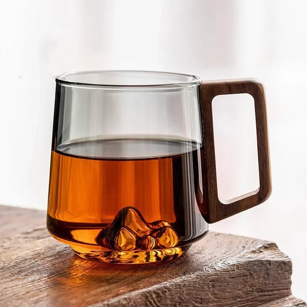 Crystal Summit Mountain Peak Heat Resistant Glass Mug For Coffee And Tea