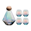Modern Diamond Inspired Glass Tumbler 5 Piece Drinkware Set