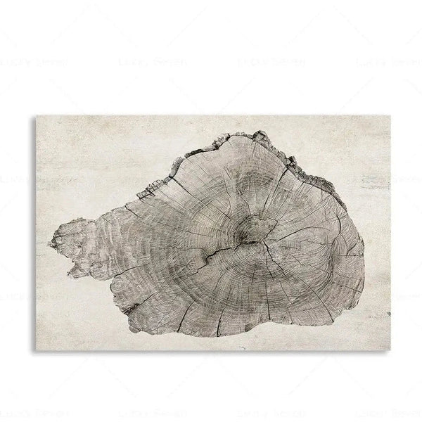 Elegant Tree Rings Abstract Canvas Wall Art For Modern Homes