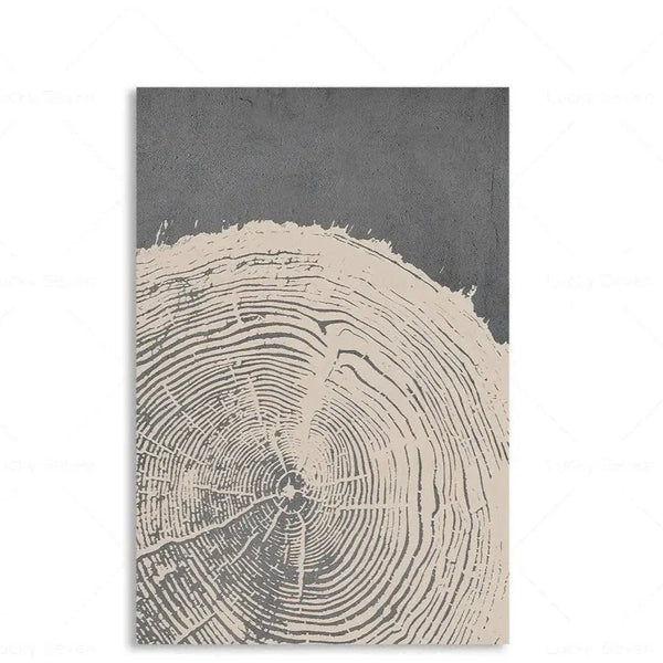Elegant Tree Rings Abstract Canvas Wall Art For Modern Homes