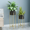 Elegant Metal Planters 2 Piece Set Indoor Outdoor Garden Decor