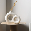 Halo Modern Ceramic Vase 2 Piece Set for Flowers and Home Decor