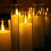 LED Flameless Acrylic Candles 9 Piece Set With Remote Timer