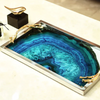 Blue Agate Serving Tray Natural Stone Home Decor Accent Piece