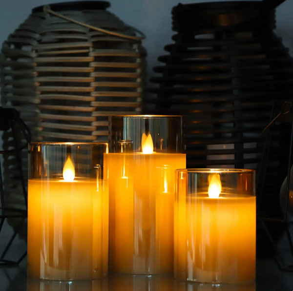 Flameless Candle 3 Piece Set With Remote And Automatic Timer