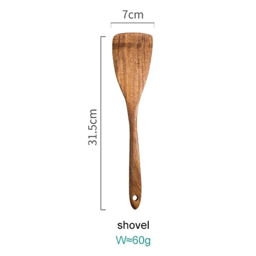 Premium Acacia Wood 8 Piece Cooking Kitchen Utensil Set