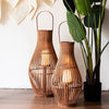 Indoor Outdoor Flameless Candlestick Floor Lantern With Flickering Led