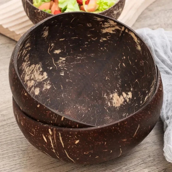 Handmade Coconut Shell Bowl And Spoon Set For Natural Kitchen Serving