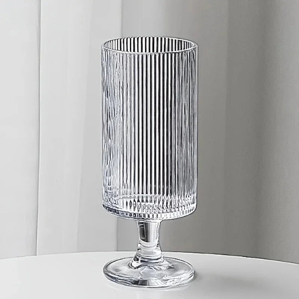 Luxe Stria Footed Glass
