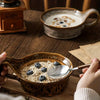 Rustic Ceramic Oatmeal Bowl Handcrafted Artisanal Kitchen Tableware